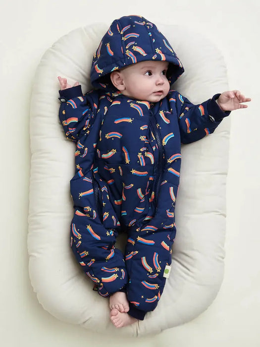 Navy with Rainbow Star Snowsuit