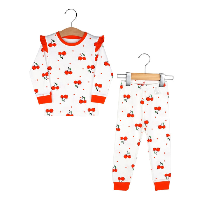 Merry Cherry Long Cotton Pajama Set