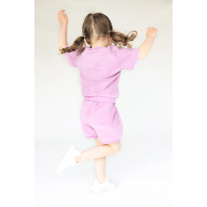 Lilac Towelling Cotton Summer Tracksuit Unisex