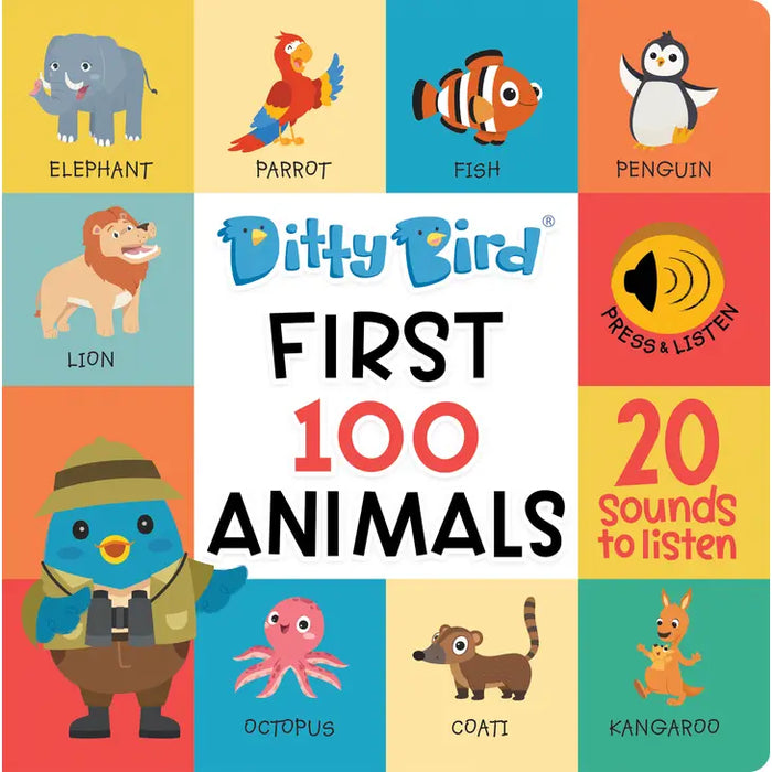 Ditty Bird Baby Book - Christmas Gift - First 100 Animals