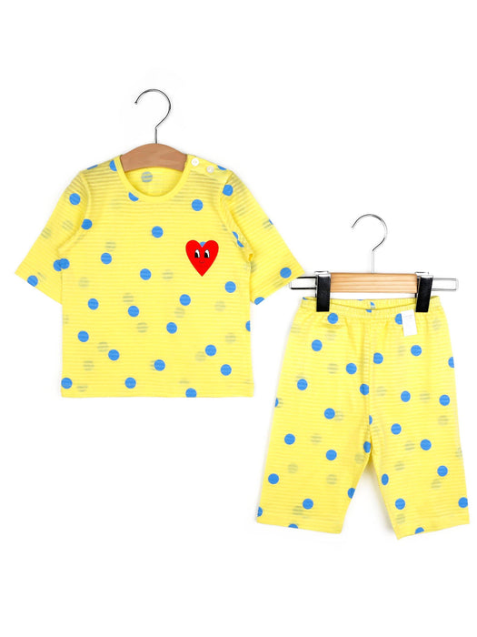 Yellow Polka Heart Organic Cotton Pajamas 4Y