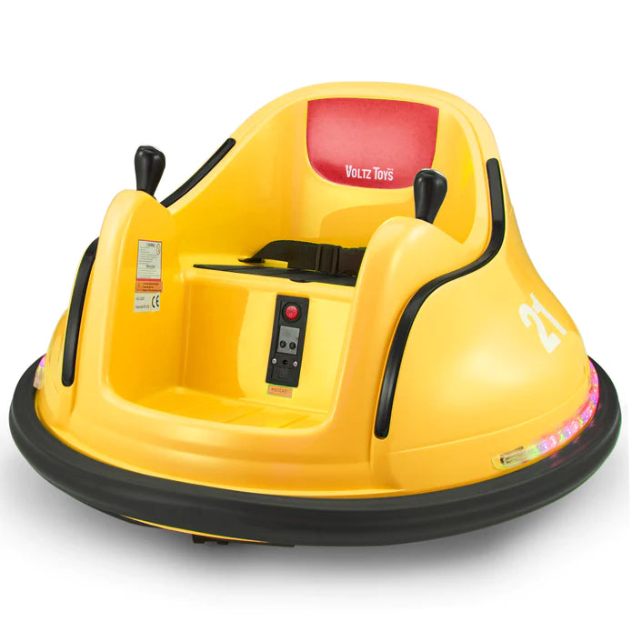 Kids Bumper Car 360° Rotation with Remote Control 12V Voltz Toys (Yellow)