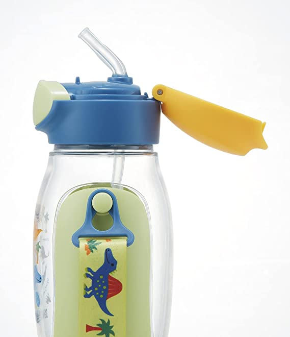 Water Bottle with Straw 530 ml Dinosaur