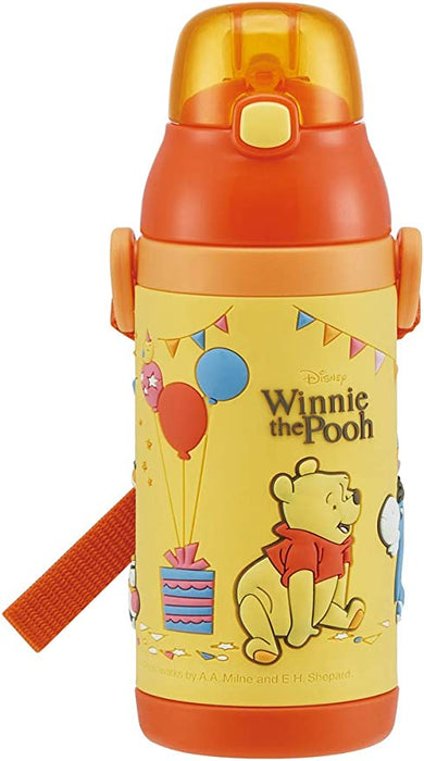 Stainless Steel Children's Water Bottle 380ML Straw Drinking, 3D, Winnie the Pooh Disney