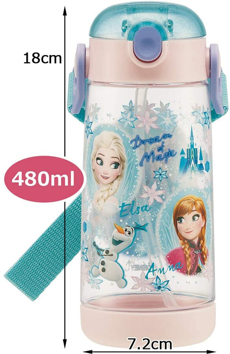 Children's Water Bottle, Clear Bottle with Straw, Frozen (480 ml)