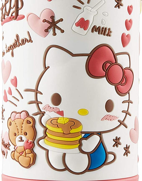 Stainless Steel Children's Water Bottle 380ML Straw Drinking, 3D, Hello Kitty