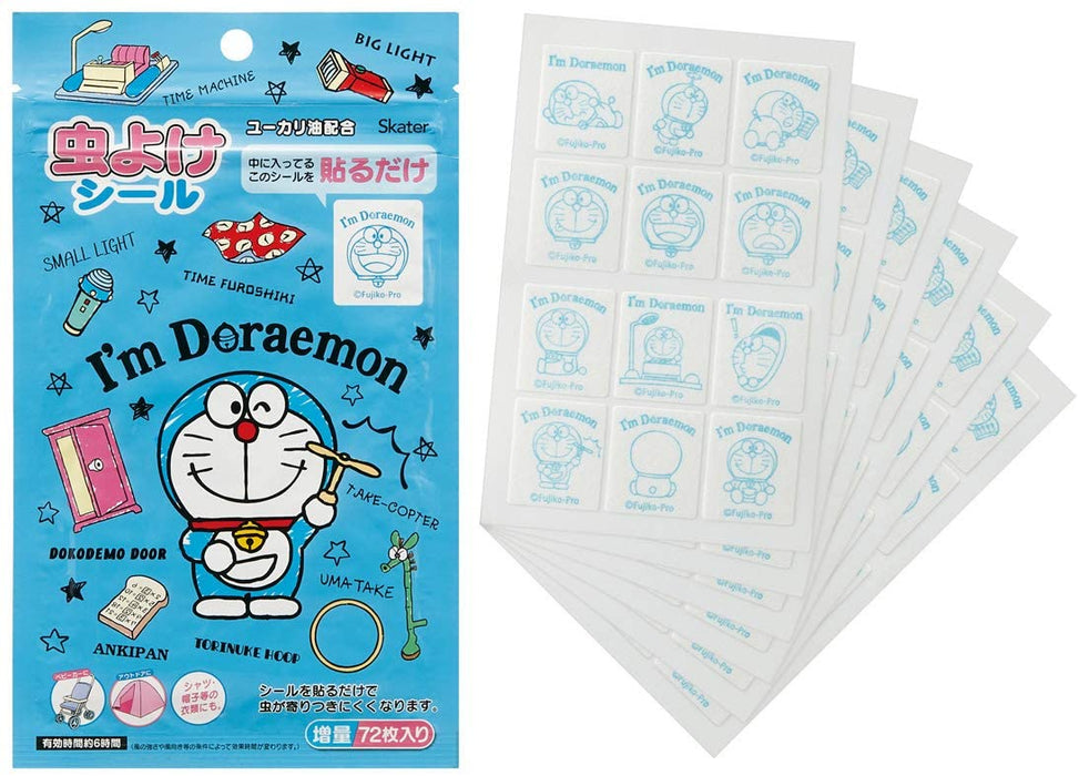 Doraemon Insect Repellent Stickers, Secret Tool, Sanrio, 72 Pieces, Made in Japan