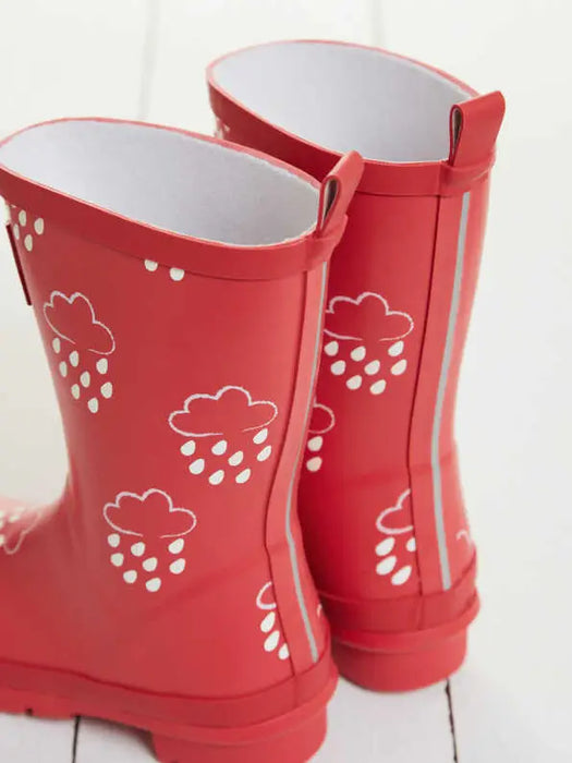 Older Kids Dark Coral Colour-Changing Wellies