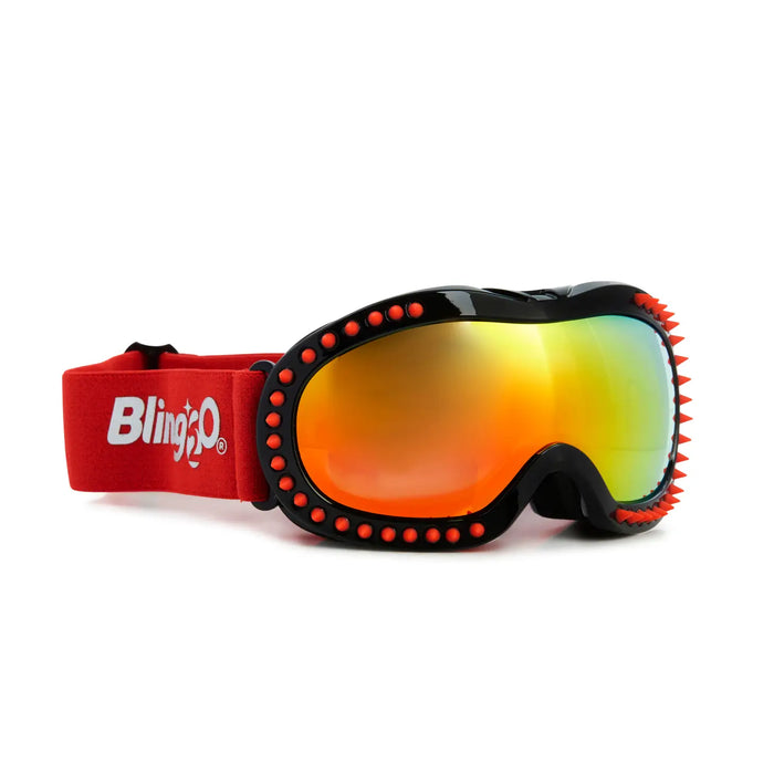 Ski Goggle, Black Red Spike, Boy