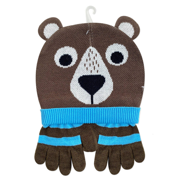 Toddler/Kids Winter Hat/Gloves Set - Bear 1-3Y