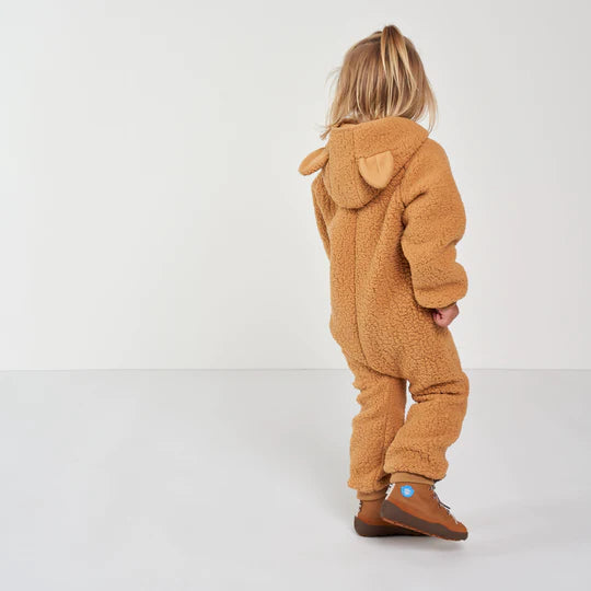 AMADEUS TIGER FLEECE JUMPSUIT— Taffy Yellow