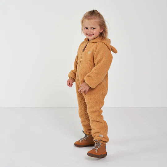 AMADEUS TIGER FLEECE JUMPSUIT— Taffy Yellow