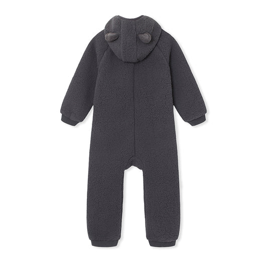 AMADEUS BEAR FLEECE JUMPSUIT— Forged Iron Blue