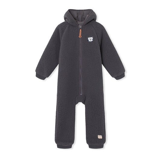 AMADEUS BEAR FLEECE JUMPSUIT— Forged Iron Blue