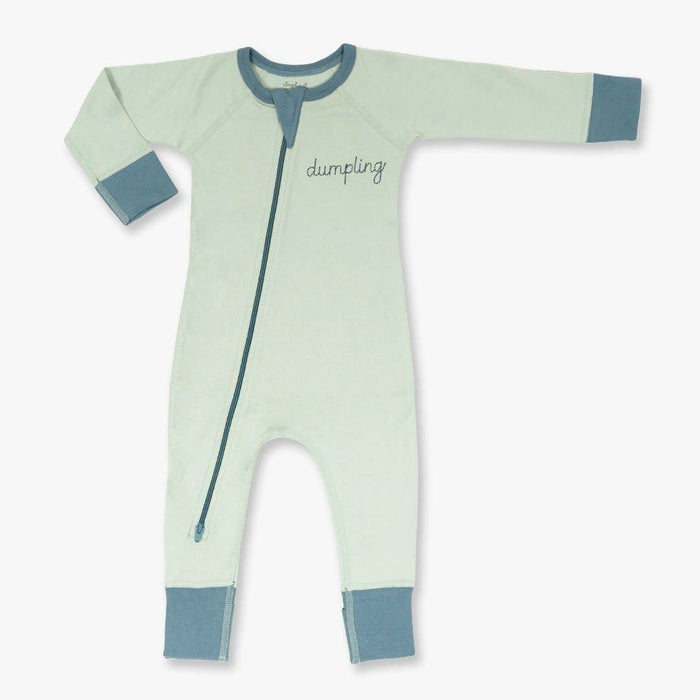 Green Dumpling Zip Romper