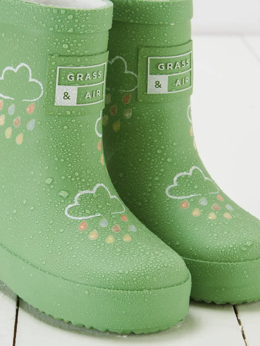 Olive Green Colour-Changing Kids Wellies