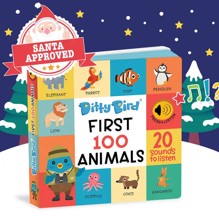 Ditty Bird Baby Book - Christmas Gift - First 100 Animals