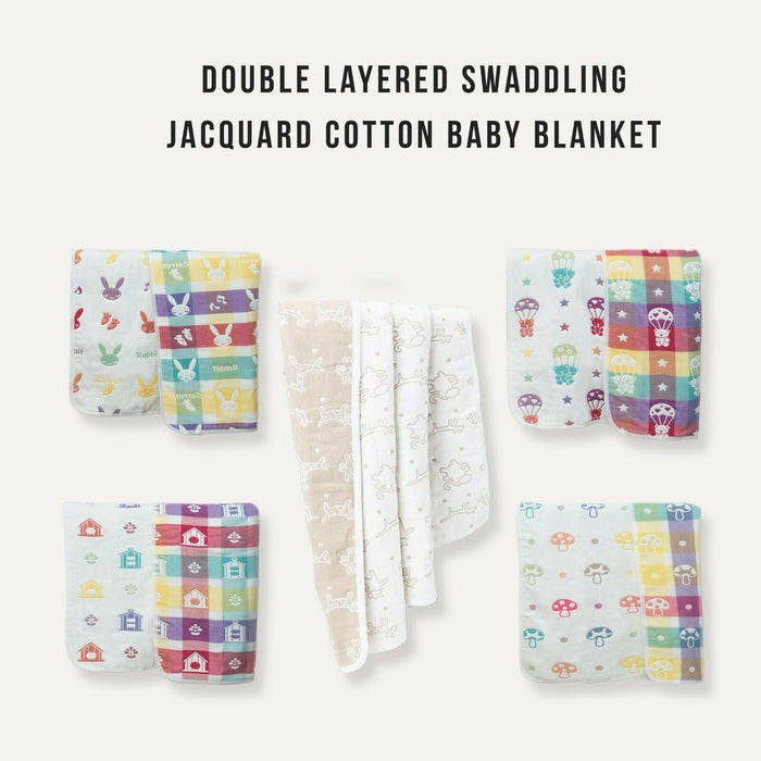 KaWaii Baby Muslin Jacquard Cotton Blanket - Bunny M/L