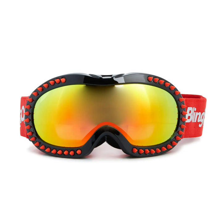 Ski Goggle, Black Red Spike, Boy