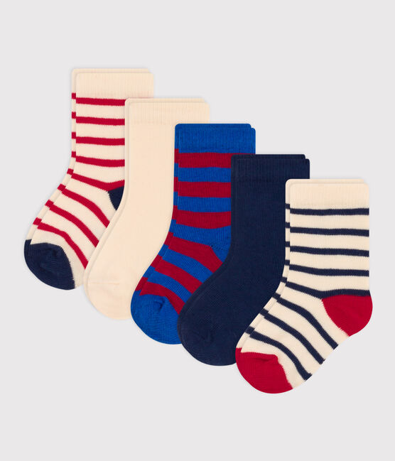 BABIES' COTTON JERSEY STRIPED SOCKS - 5-PACK