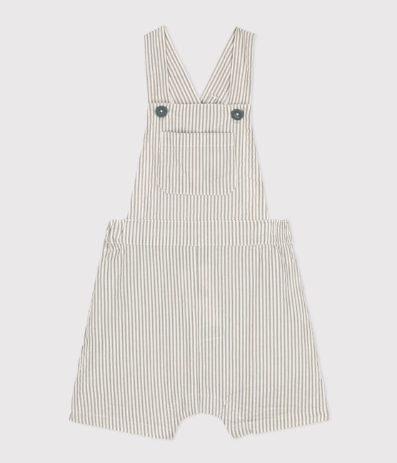 BABIES' SEERSUCKER DUNGAREE SHORTS