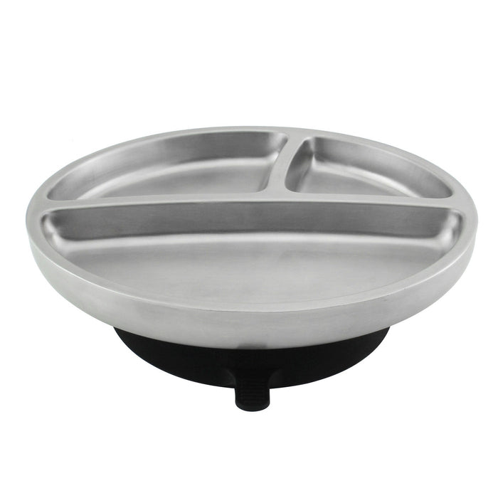 Stay Put Toddler Stainless Suction Plate - Black