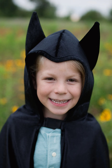 BLACK BAT CAPE WITH HOOD 5-6Y