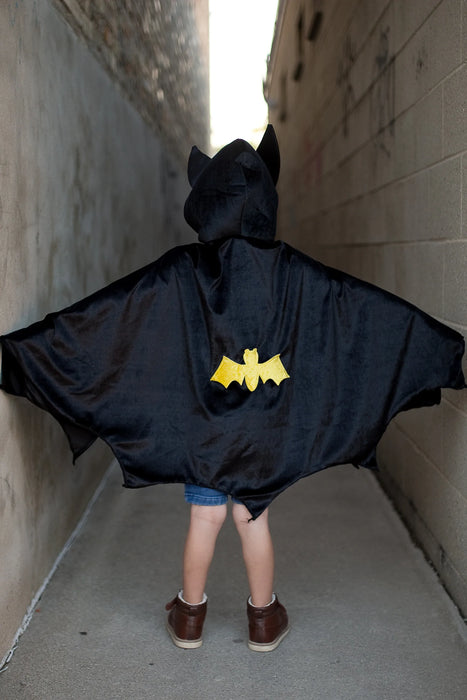 BLACK BAT CAPE WITH HOOD 5-6Y