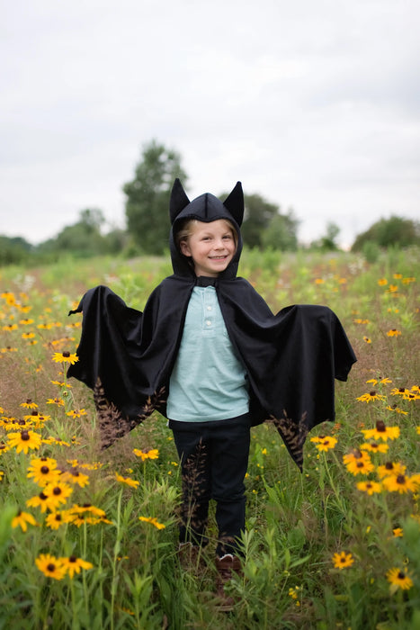 BLACK BAT CAPE WITH HOOD 5-6Y