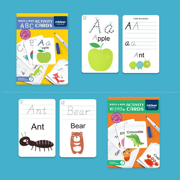 Kids Learning Toys – Write and Wipe Activity Cards-ABC Cards