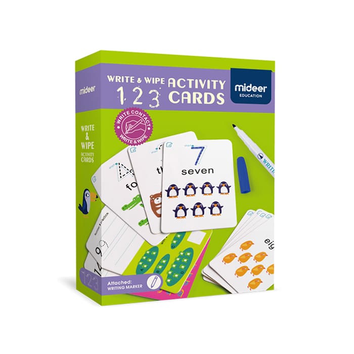 Kids Learning Toys – Write and Wipe Activity Cards-123 Cards