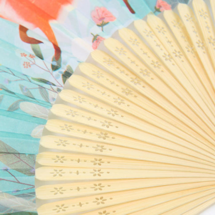 Fabric Folding Fan-Fox and Birds Fan