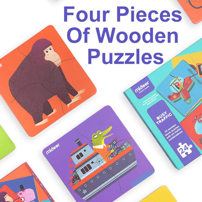 Discover Fun – Early Learning Wooden Puzzles – 24 Pieces