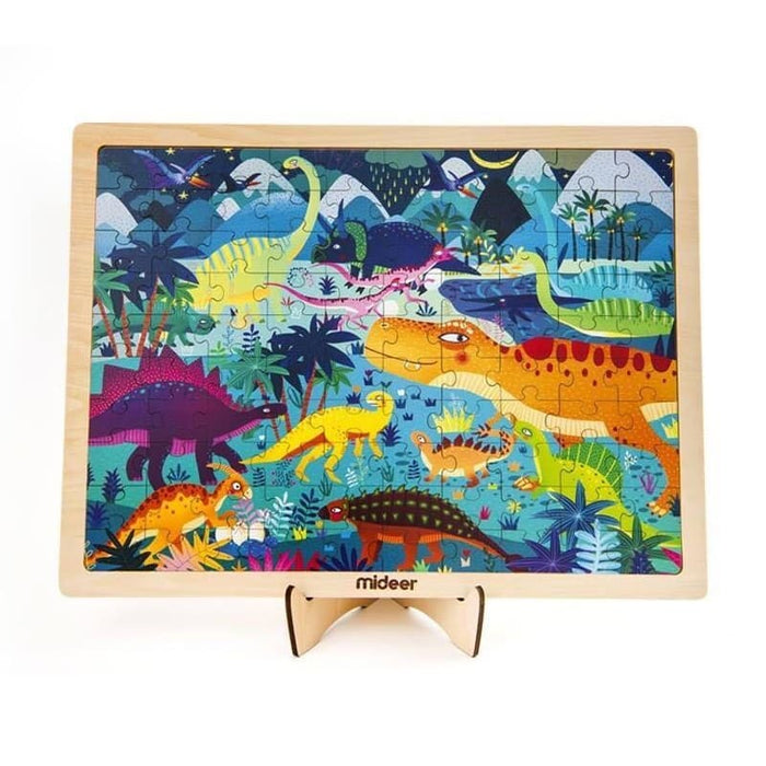 Standing Wooden Puzzle With Frame – Ages 3+  Dinosaurs World