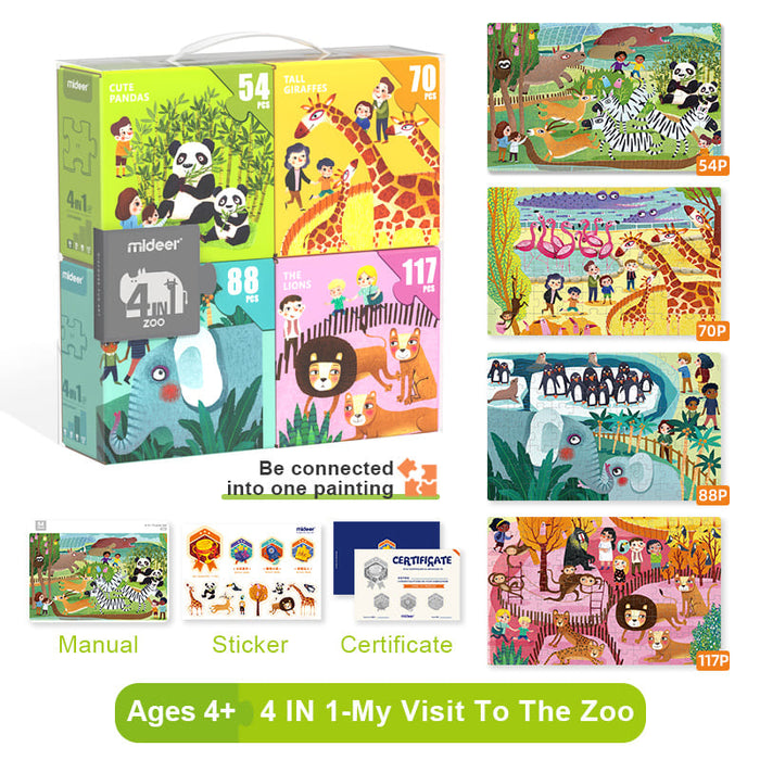 4 In 1 Puzzle Gift Set-Animals