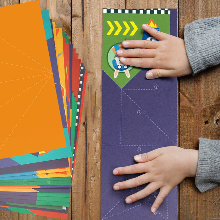 Origami Paper Airplanes Kit with Pilot Stickers