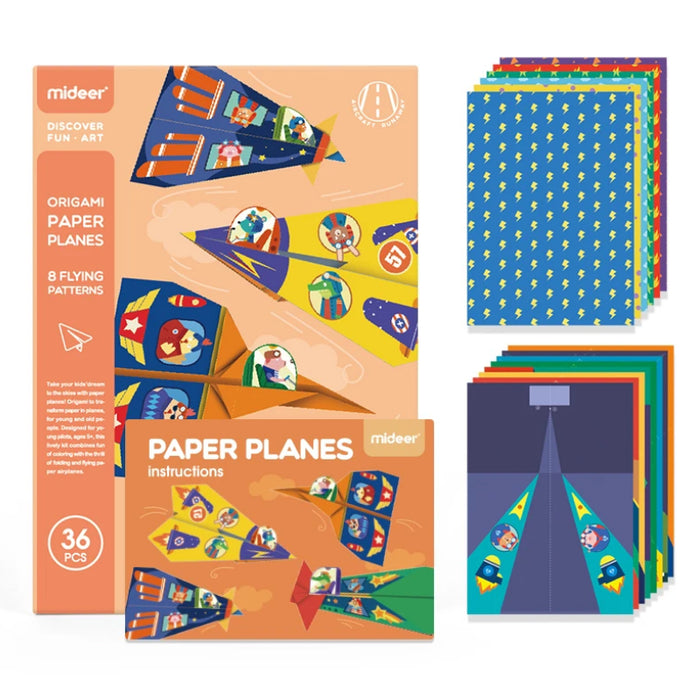 Origami Paper Airplanes Kit with Pilot Stickers