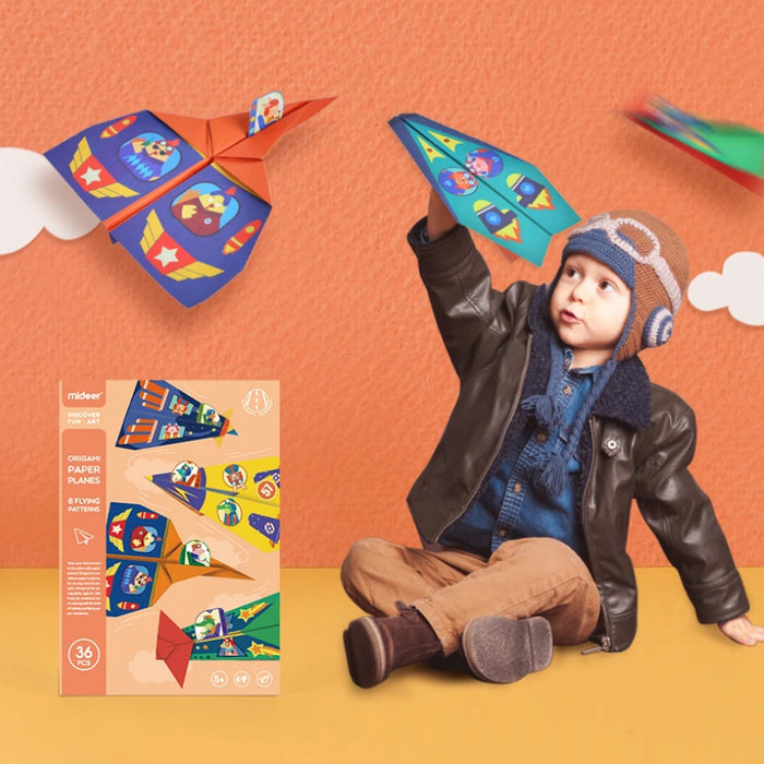 Origami Paper Airplanes Kit with Pilot Stickers