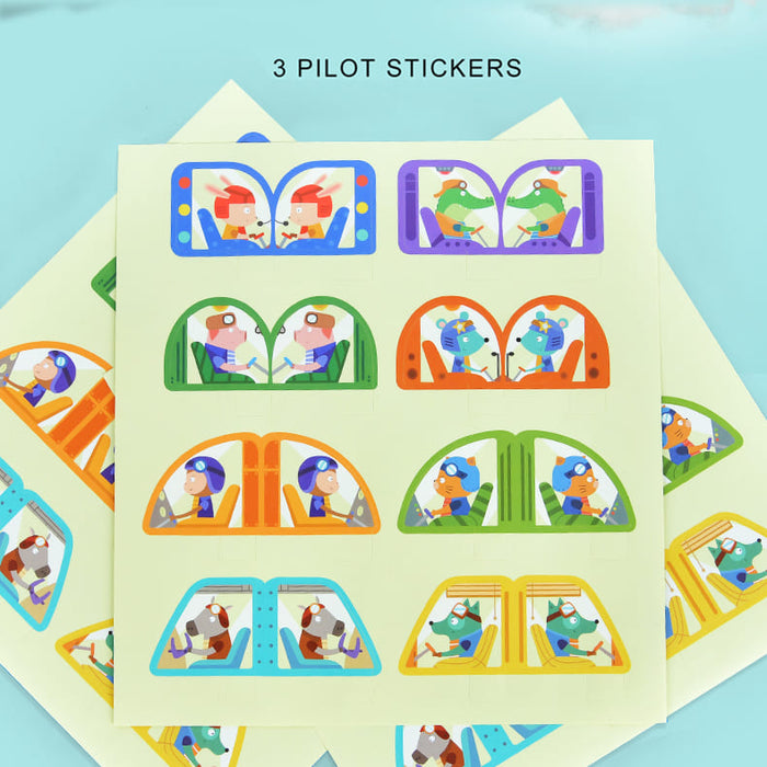 Origami Paper Airplanes Kit with Pilot Stickers