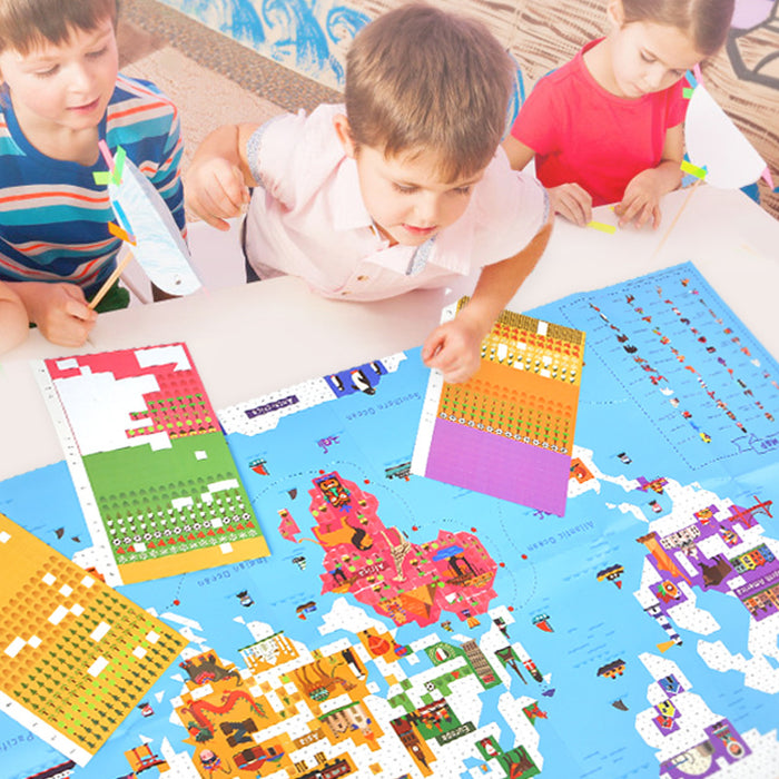 World Map Poster Stickers – Ages 3+