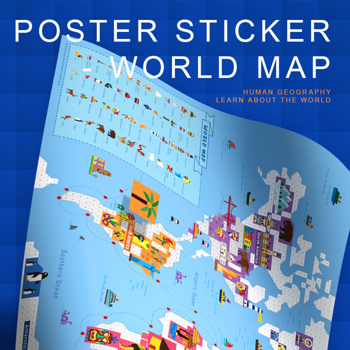 World Map Poster Stickers – Ages 3+