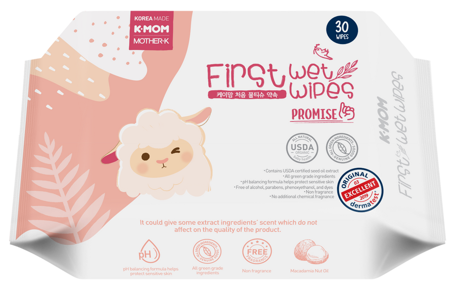 K-Mom Organic First Wet Wipes 30 Pcs Promise