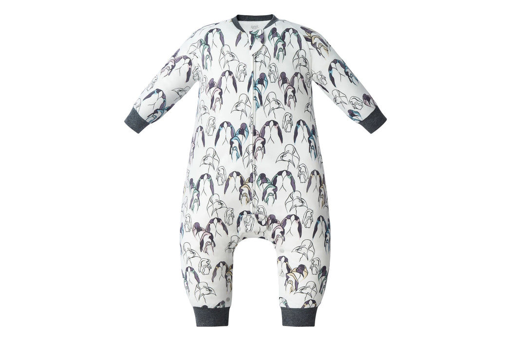 Organic Cotton Long Sleeve Footed Sleep Bag 1.0 TOG - Penguin Love