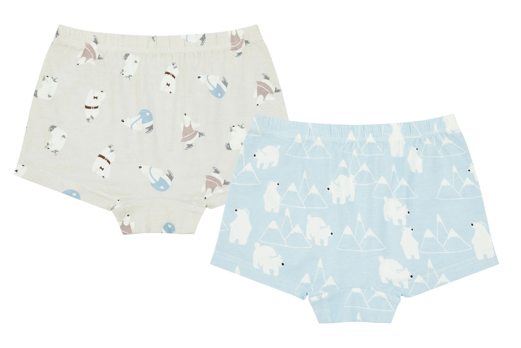 Bamboo Girls Boy Short Underwear (2 Pack) - Polar Bear