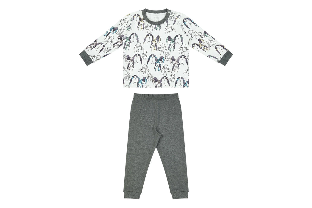 Organic Cotton Two-Piece Long Sleeve PJ Set - Penguin Love