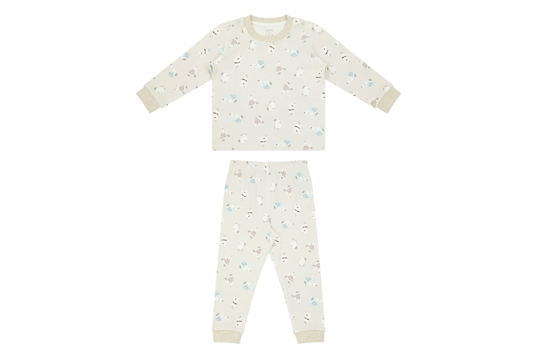 Organic Cotton Two-Piece Long Sleeve PJ Set - Winter Skate