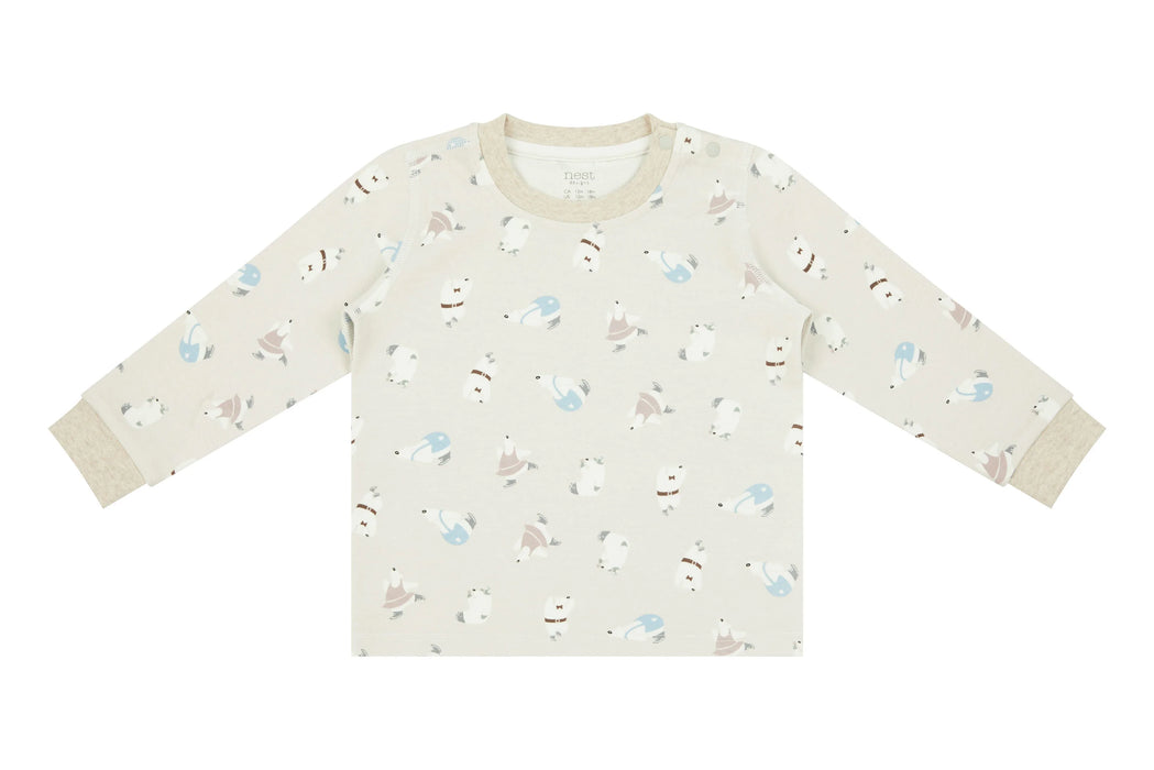 Organic Cotton Two-Piece Long Sleeve PJ Set - Winter Skate