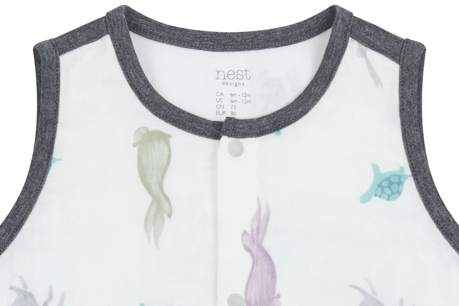 Bamboo Pima Sleeveless Button Down Onesie - The Tortoise & The Hare