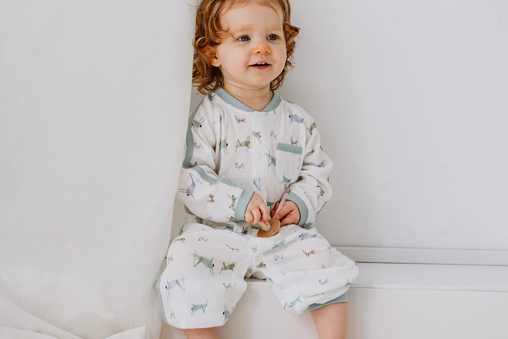 Bamboo Pima 3/4 Sleeve Romper - The Ant & The Grasshopper