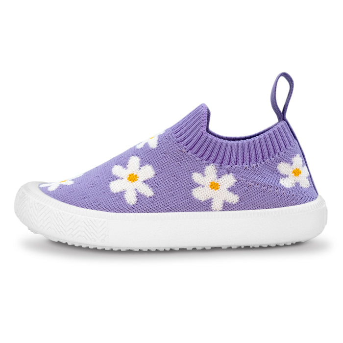 Graphic Knit Shoes-Purple Daisy